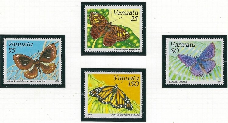 Vanuatu 532-35 MNH 1991 Butterflies (fe8719)