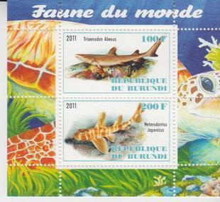 Burundi 2011 M/S Fauna Tropical Fish Sealife Animals Marine Life Stamps MNH (1)
