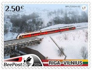 BEEPOST LITHUANIA - 2024 - Vilna-Riga Trains - Perf 1v - M N H - Private Issue