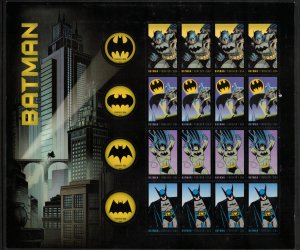 US 2014 Batman Forever Rate Full Sheet; Scott 4928-35; MNH