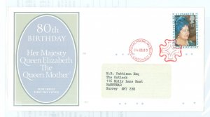 Great Britain 919 1980 Queen Mother's Birthday, corner creases - FDC