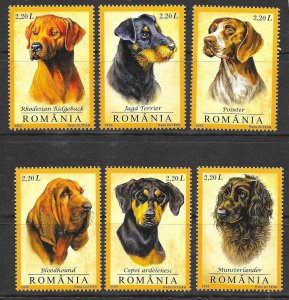 ROMANIA SC 4756a-f NH issue of 2005 - DOGS