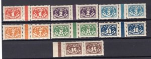 RUSSIA YR 1925,SC J18-24,MI 11 IIY-17 IIY,MNH,WMKS,GUTTER PAIRS BUT 1 PAIR