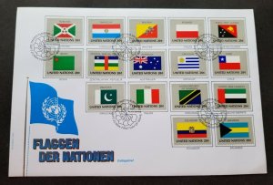 United Nations Bhutan Poland Pakistan Australia Italy Chile UAE Flag 1984 (FDC)