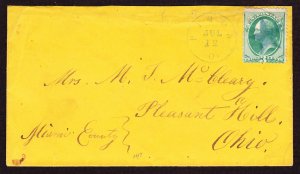 Cover, Scott 147, Piqua, O., Blue Star Fancy Cancel, creases and edge tear