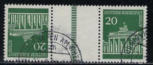 Germany Berlin Scott # 9N252 (2) + label, used, tete beche, Mi # KZ4