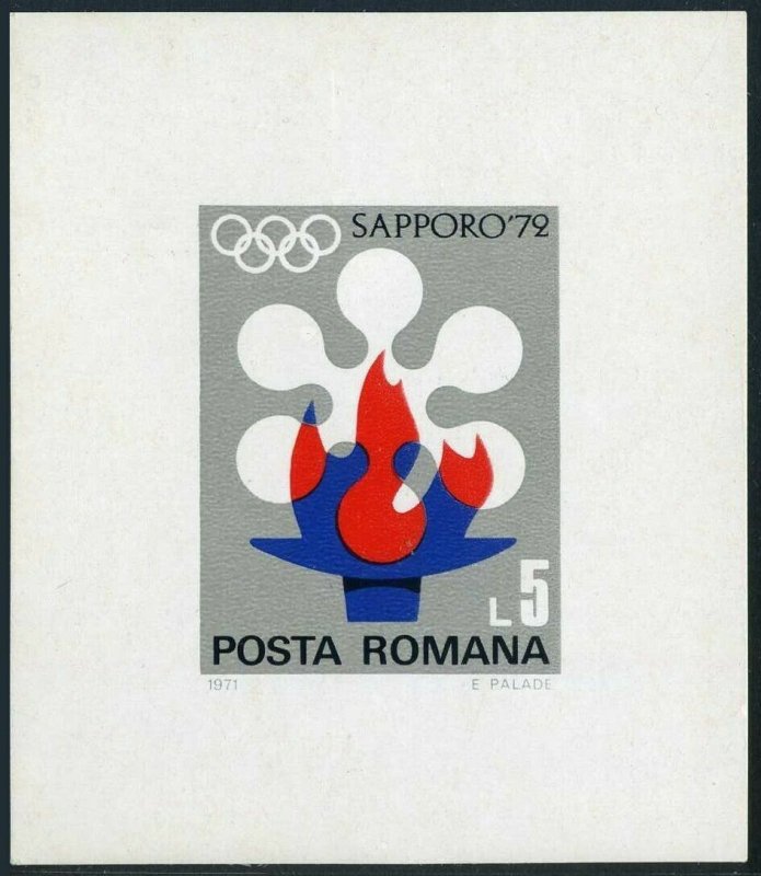 Romania 2294-2299,2300,MNH. Olympics Sapporo-1972.Figure skating,Hockey,Biathlon