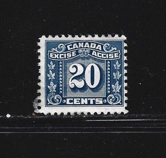 CANADA REVENUE - #FX76 - 20c THREE LEAF EXCISE TAX MINT STAMP MH