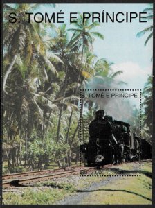 St Thomas & Prince Is #1138 MNH S/Sheet - Steam Locomotives - Train