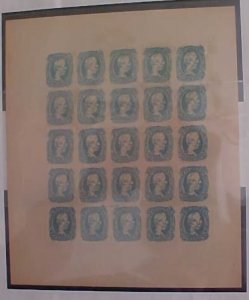 CONFEDERATE #9  SHEET OF 25 MINT NO GUM FACIMILIE