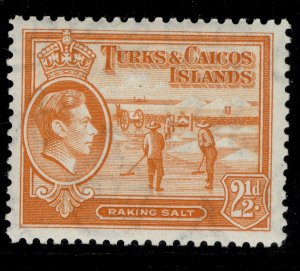 TURKS & CAICOS ISLANDS GVI SG199a, 2½d orange, M MINT.