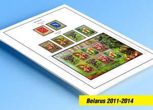 COLOR PRINTED BELARUS 2011-2014 STAMP ALBUM PAGES (37 illustr. pages)