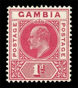 GAMBIA Scott #42a (SG 58) 1909 King Edward VII unused, HR, small thinned spot