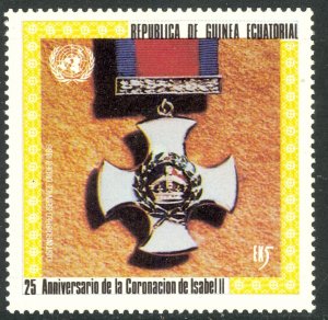 EQUATORIAL GUINEA 1978 5EK QE2 Coronation Anniver MEDAL Pictorial Sc 7850 MNH