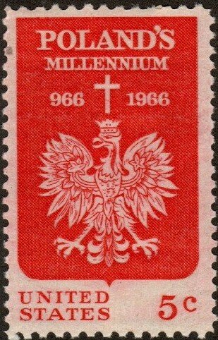 United States 1313 - Mint-NH - 5c Poland, 1000 years / Polish Eagle (1966)
