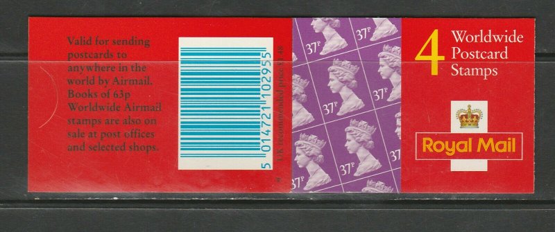 G.B. BOOKLET GL2, WORLDWIDE STAMPS, 4x37p , 1997 EXCELLENT CONDITION