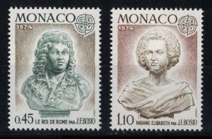 MONACO 1974 - EUROPA stamps,  sculptures/complete set MNH