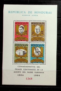 HONDURAS Sc C376a NH SOUVENIR SHEET OF 1965 - FATHER SUBRINA