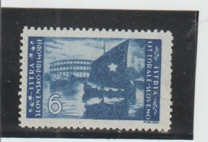 Istria and Slovene Coast  Scott#  41  MH  (1946 Sailboat)