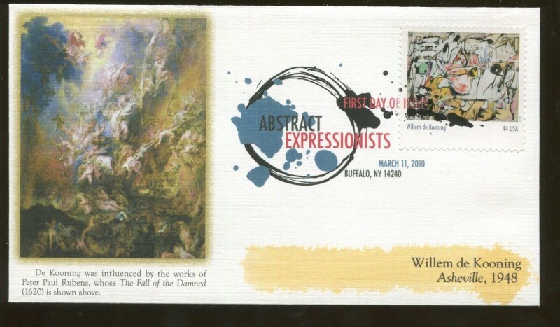 2010 Buffalo New York - Abstract Expressionists Willem de Kooning Fleetwood FDC