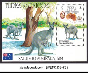 TURKS & CAICOS ISLANDS - 1984 KANGAROO /ANIMALS MIN/SHT MNH