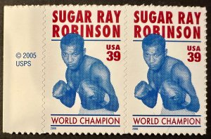 US # 4020 Sugar Ray Robinson pair 39c 2006 Mint NH