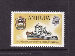 Antigua-SC#257-unused NH $5 Tugboat- QEII 1970-