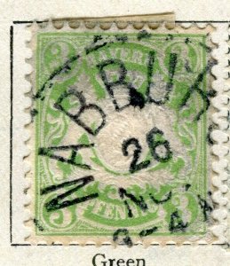 GERMANY; BAVARIA 1876 classic Perf fine used 3k. value Postmark