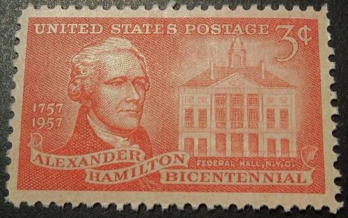 1957 3c Alexander Hamilton Scott 1086 Mint NH