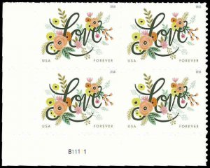 PCBstamps   US #5255 PB $1.96(4x{49c})Love Flourishes, B1, MNH, (PB-3)