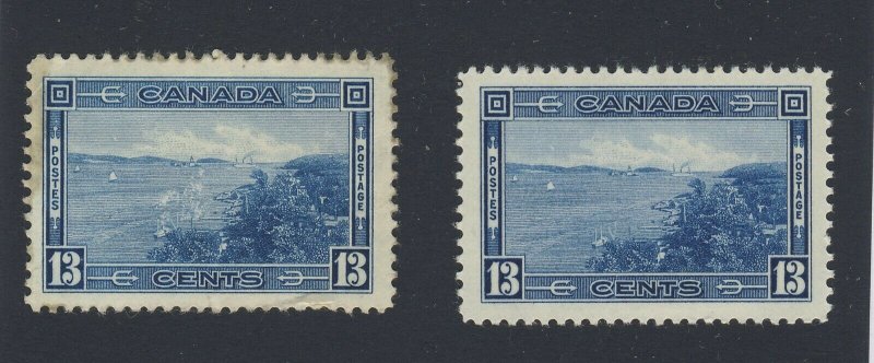 2x Canada stamps 2x #242-13c Halifax Harbor MH VF & MH F/VF Guide Value = $30.00