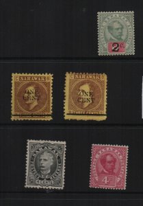 Sarawak 1889-1895 SG41 five mint definitives