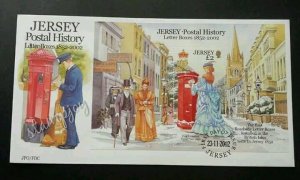 Jersey Letter Boxes 2002 Mailbox Pillar Postal Service History Postman (FDC)