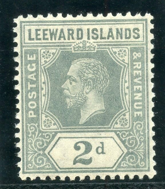 Leeward Islands 1912 KGV 2d slate-grey superb MNH. SG 49. Sc 49.