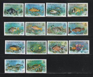 Turks & Caicos Islands 360-373 MNH Fish