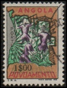 Angola RA23 - Used - 1e Map / Industrial & Farm Workers (1965)