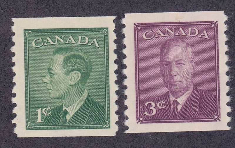 Canada 295-96 MNH OG 1950 Perf 9½ Vert Coil Set Very Fine 