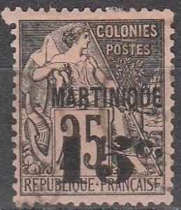 Martinique #19 F-VF Used  CV $20.00 (A10520)