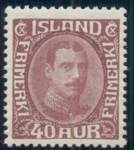 ICELAND #184 (154) 40aur Chr. X., wmk crosses, og, NH, XF, Scott $1,056.00