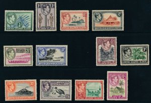 SG 62 - 72 British solomon islands 1939-51 ½d - 10/- set (less 4½) unmounted
