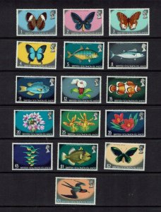 British Solomon Islands: 1972, Butterflies, Fish, Flowers definitive, MNH set