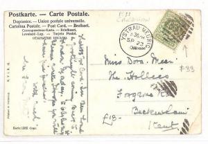 AN106 GB WALES Cover 1908 GB Cardigan *Ystrad Meurig* Postcard *F33*4VOS Numeral