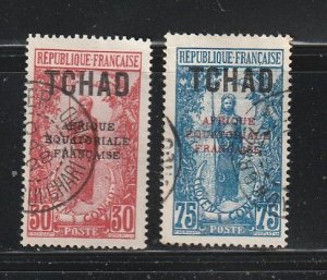 Chad 30, 40 U Overprints