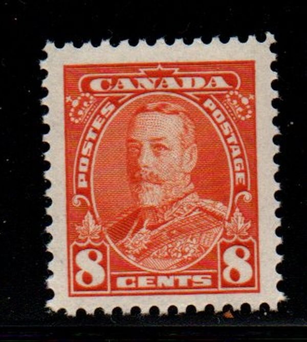 Canada Sc 222 1935 8c deep  orange George V stamp mint NH