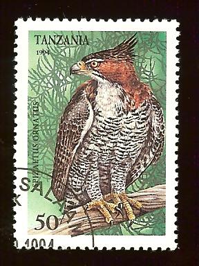 Tanzania 1280 50sh Hawk Eagle bird cto og nh