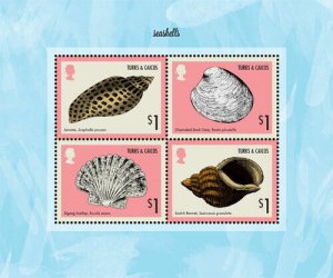 Turks And Caicos - 2014 - SEASHELLS Sheet of 4 - MNH