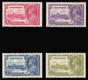 Newfoundland 1935 KGV Silver Jubilee set complete MNH. SG 250-253. Sc 226-229.