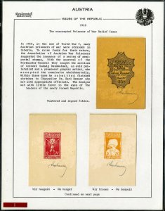 Austria Stamps Unique 1918 Proof Study Signed
