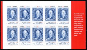 6024a US (78c) USPS 250th Anniversary - Ben Franklin SA, MNH pane/10