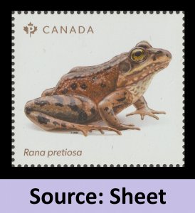 Canada 3420a Endangered Frogs Rana Pretiosa P single (from sheet) MNH 2024